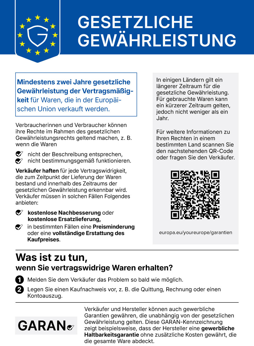 Informationen zur gesetzlichen Gewährleistung