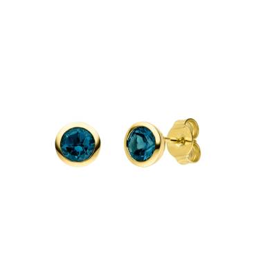 Gelbgold Ohrstecker mit London Blue Topas von Kollektion Müller bei Juwelier Jasper in Lippstadt