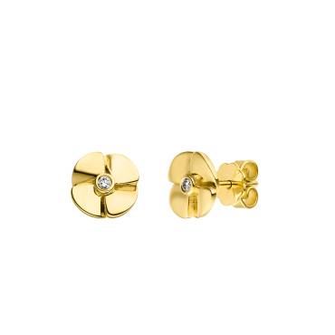 Gelbgold "Glückstreffer" Ohrstecker mit Brillant von Kollektion Müller bei Juwelier Jasper in Lippstadt