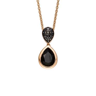 Roségold Collier mit Onyx und schwarzen Diamanten von Kollektion Müller bei Juwelier Jasper in Lippstadt