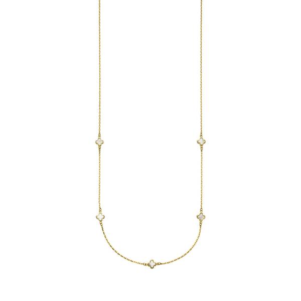 Zarte Gelbgold Kette mit Perlmutt-Elementen von Kollektion Müller bei Juwelier Jasper in Lippstadt