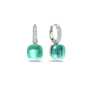 Ohrringe Nudo mit blauem Topas und Diamanten von Pomellato bei Juwelier Jasper in Lippstadt