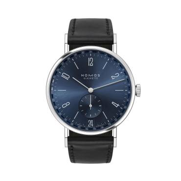 Tangente 2date blau - Saphirglasboden von NOMOS Glashütte bei Juwelier Müller in Kempten und Oberstdorf