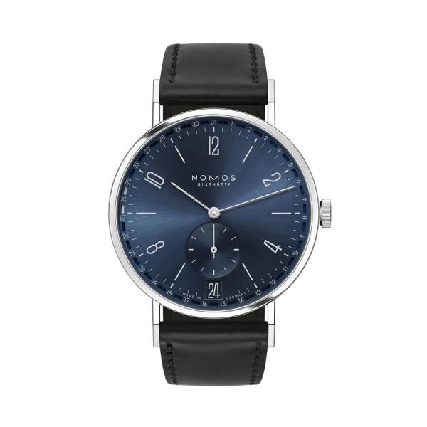 Tangente 2date blau - Saphirglasboden von NOMOS Glashütte bei Juwelier Müller in Kempten und Oberstdorf