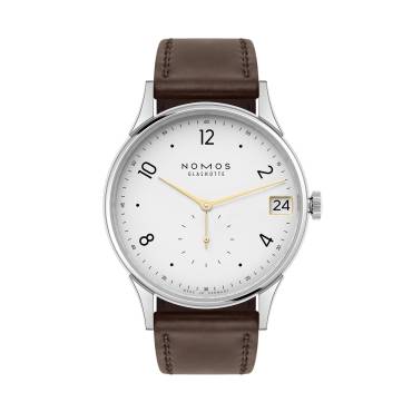 Minimatik 39 Datum Gold von NOMOS Glashütte bei Juwelier Müller in Kempten und Oberstdorf