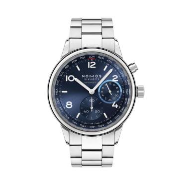 Club Sport neomatik Weltzeit blau von NOMOS Glashütte bei Juwelier Müller in Kempten und Oberstdorf