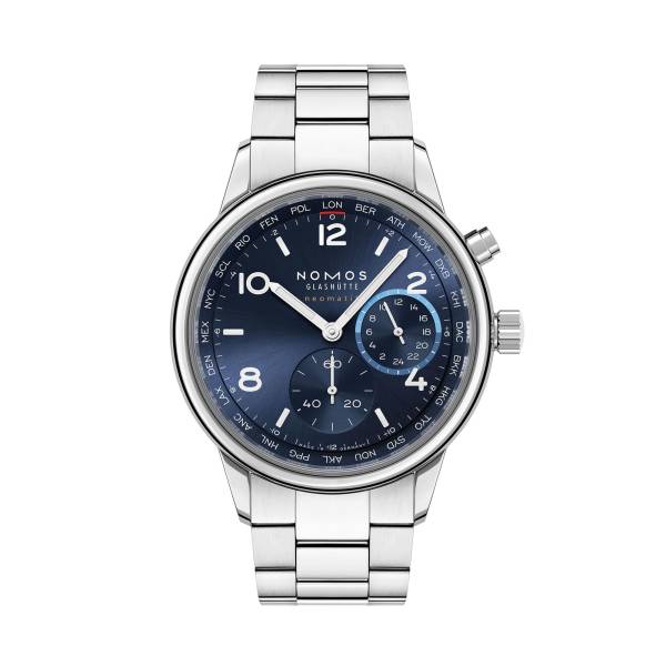 Club Sport neomatik Weltzeit blau von NOMOS Glashütte bei Juwelier Müller in Kempten und Oberstdorf