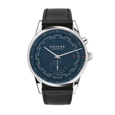 Zürich Weltzeit Nachtblau von NOMOS Glashütte bei Juwelier Müller in Kempten und Oberstdorf