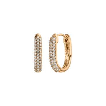 Gelbgold Diamantcreeolen im Pavéebesatz von Kollektion Müller bei Juwelier Jasper in Lippstadt