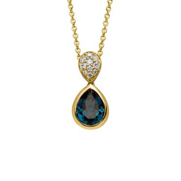 Gelbgold Collier mit Blautopas und Diamanten von Elaine Firenze bei Juwelier Jasper in Lippstadt