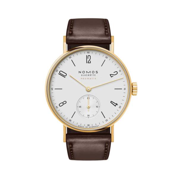 Tangente Gold neomatik doré von NOMOS Glashütte bei Juwelier Müller in Kempten und Oberstdorf