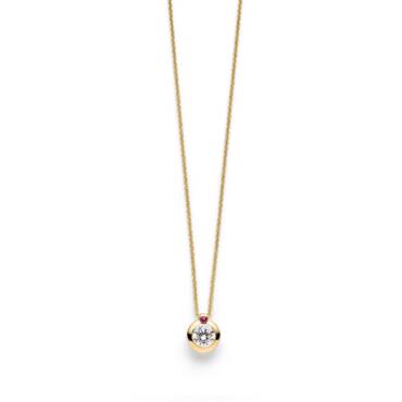 Gelbgold Collier "Love of my life" mit Brillant und Rubin von Schaffrath bei Juwelier Jasper in Lippstadt