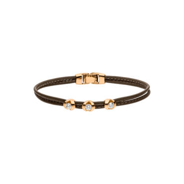 Roségold "Colotaire" Armband mit Diamanten und Leder von Schaffrath bei Juwelier Jasper in Lippstadt