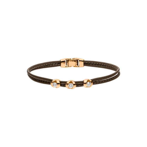 Roségold "Colotaire" Armband mit Diamanten und Leder von Schaffrath bei Juwelier Jasper in Lippstadt