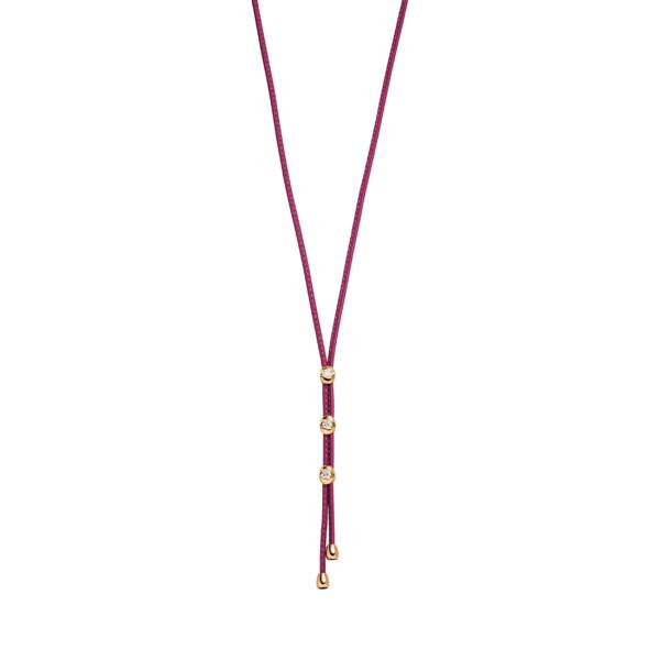 Roségold "Colotaire" Collier mit Diamanten und Leder von Schaffrath bei Juwelier Jasper in Lippstadt