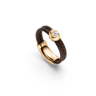 Roségold "Colotaire" Ring mit Diamant und Leder von Schaffrath bei Juwelier Jasper in Lippstadt