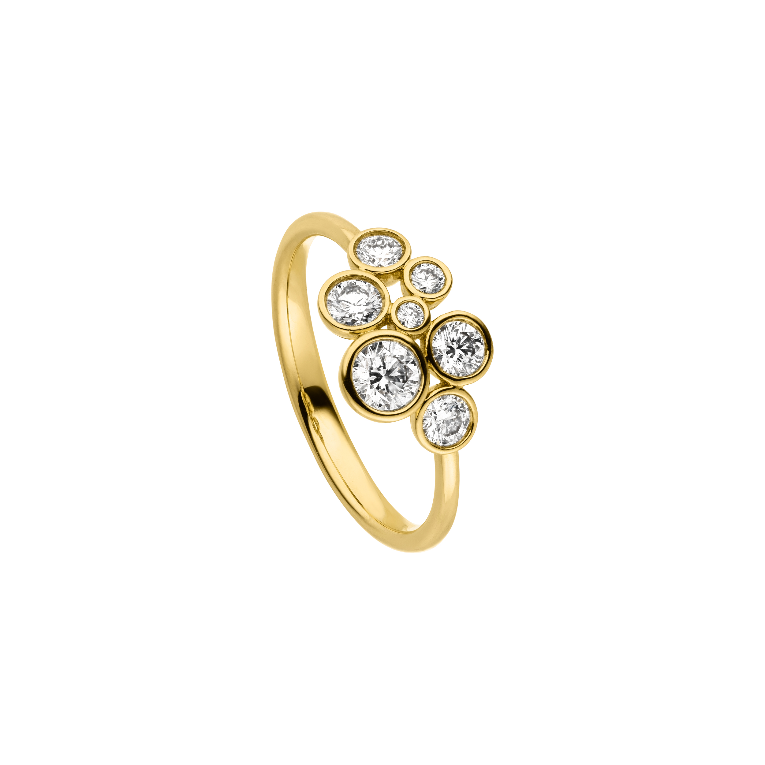 Gelbgold Ring mit Diamanten