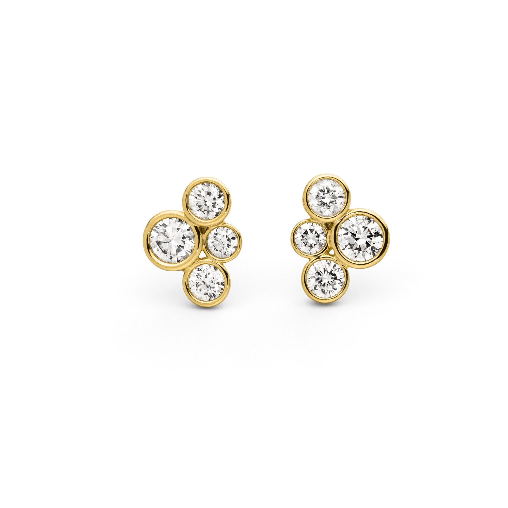 Gelbgold Ohrstecker mit Diamanten