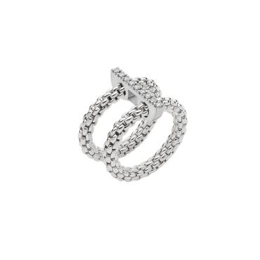 Prima Mesh-Ring mit Diamant-Pavé - Größe L von FOPE bei Juwelier Müller in Kempten