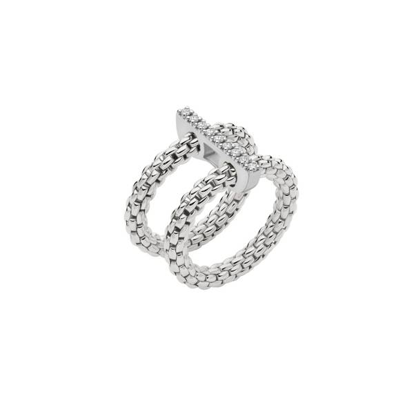 Prima Mesh-Ring mit Diamant-Pavé - Größe L von FOPE bei Juwelier Müller in Kempten