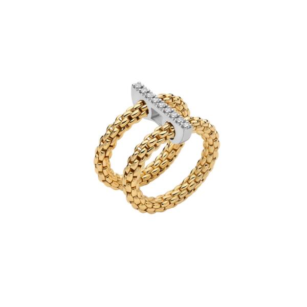 Prima Mesh-Ring mit Diamant-Pavé - Größe M von FOPE bei Juwelier Müller in Kempten