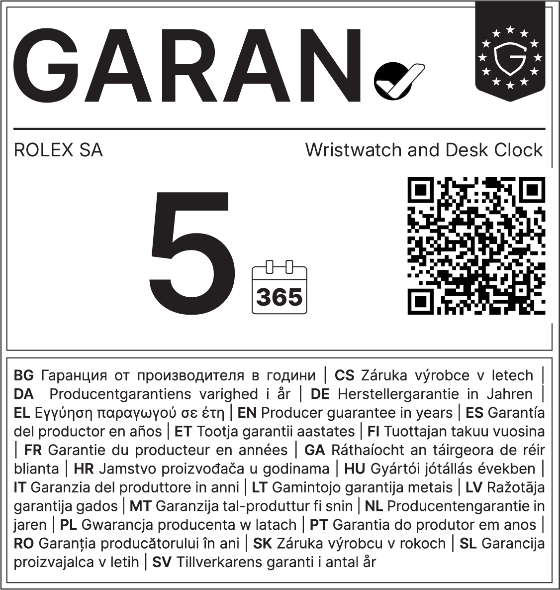 GARAN Label für Ranger