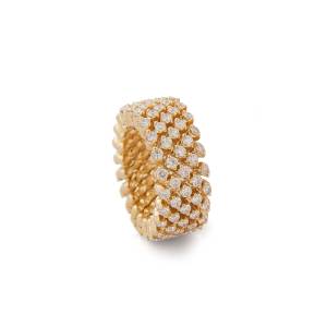 Brevetto Classic Gelbgold Multi Size Ring mit 5 Brillant-Reihen von Serafino Consoli bei Juwelier Müller in Kempten